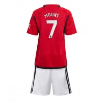 Dětský fotbalový dres Manchester United Mason Mount #7 2023-24 Domácí Krátký Rukáv (+ trenýrky)